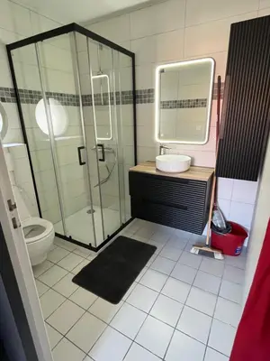 Salle de bains dans l'établissement Studio mimizan