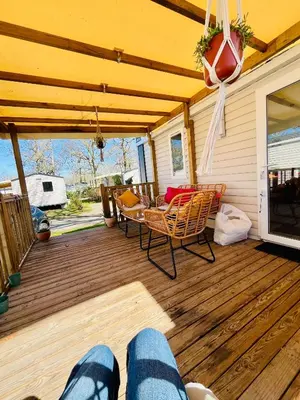 Balcon ou terrasse dans l'établissement Mobilhome