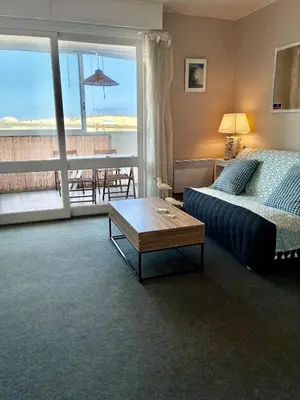Un ou plusieurs lits dans un hébergement de l'établissement Ocean SPOT, Vue sur la mer, Vacance Famille, Parking, Surf, 4P