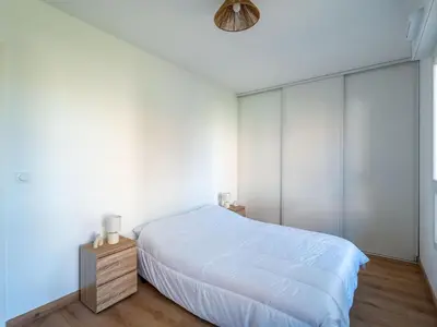 Un ou plusieurs lits dans un hébergement de l'établissement Appartement T4 lumineux à Biscarrosse - 6 à 8 pers. - Parking inclus - FR-1-319-599