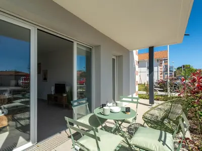 Balcon ou terrasse dans l'établissement Appartement T4 lumineux à Biscarrosse - 6 à 8 pers. - Parking inclus - FR-1-319-599