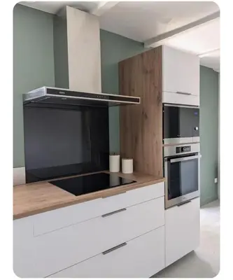 Cuisine ou kitchenette dans l'établissement Les pins du teich