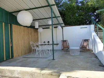Balcon ou terrasse dans l'établissement Villa pour 5 personnes proche du centre-ville d'Hossegor