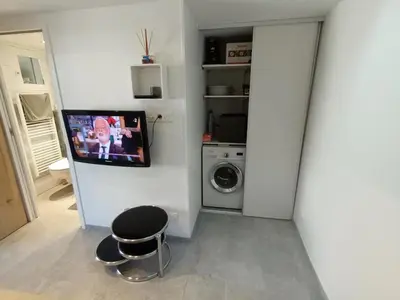Cuisine ou kitchenette dans l'établissement Gite charles