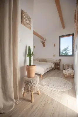 Un ou plusieurs lits dans un hébergement de l'établissement Modern Villa Close to Beach