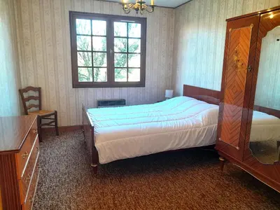 Un ou plusieurs lits dans un hébergement de l'établissement Maison charmante près de l'océan à Lit-et-Mixe - FR-1-50-170