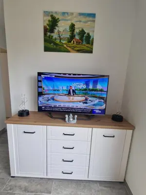 Télévision ou salle de divertissement dans l'établissement Appartement des Aubépines