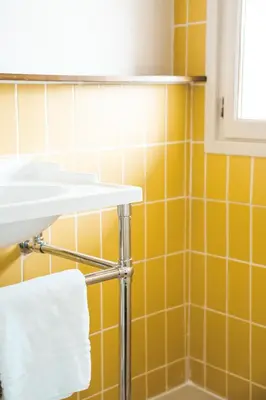 Salle de bains dans l'établissement Hotel Bleu Soleil