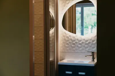 Salle de bains dans l'établissement Hotel Bleu Soleil