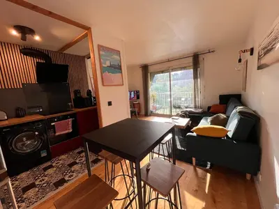 Coin salon dans l'établissement Capbreton, Hossegor, beautiful apartment with pool