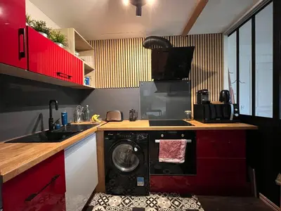Cuisine ou kitchenette dans l'établissement Capbreton, Hossegor, beautiful apartment with pool