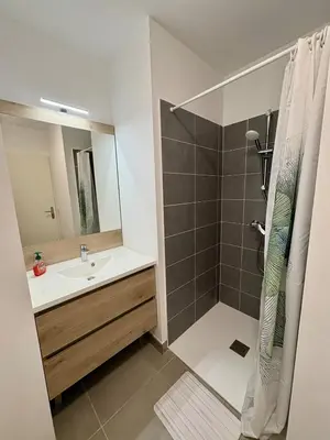 Salle de bains dans l'établissement Appartement 4 étoiles à 600m de l'Océan