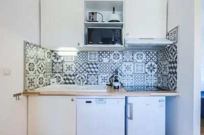 Cuisine ou kitchenette dans l'établissement Escapade au Lac B09