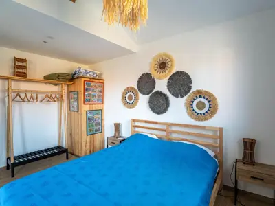 Un ou plusieurs lits dans un hébergement de l'établissement Appartement T3 proche océan, Biscarrosse Plage, pour 6, parking - FR-1-319-606