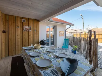 Balcon ou terrasse dans l'établissement Appartement T3 proche océan, Biscarrosse Plage, pour 6, parking - FR-1-319-606