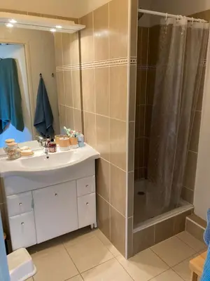 Salle de bains dans l'établissement Appartement cosy au calme à Léon