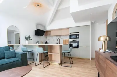 Cuisine ou kitchenette dans l'établissement Le Marco Polo