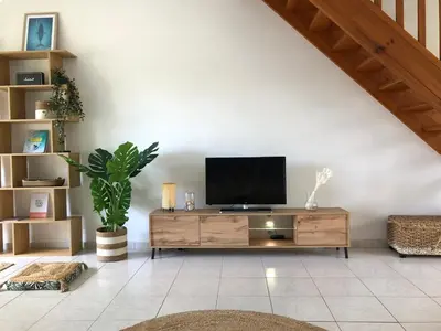Télévision ou salle de divertissement dans l'établissement Ocean house