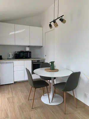 Cuisine ou kitchenette dans l'établissement Studio neuf avec Terasse Jardin