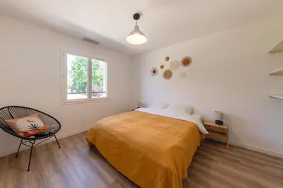 Un ou plusieurs lits dans un hébergement de l'établissement Villa Cazaline - Piscine Privée