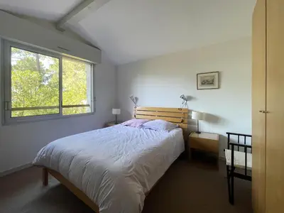 Un ou plusieurs lits dans un hébergement de l'établissement Maison 110 m² Pyla-sur-Mer avec Terrasse et Jardin, proche plages - FR-1-420-161