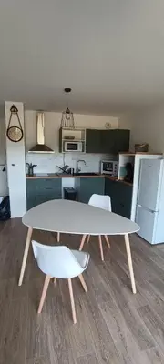 Cuisine ou kitchenette dans l'établissement Appartement T2 neuf meublé Dax domaine de Baluhart