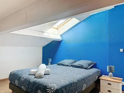 Un ou plusieurs lits dans un hébergement de l'établissement Le relais - Groupe - BBQ - babyfoot - pingpong- netflix- clim
