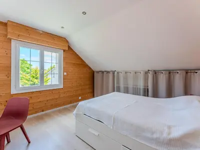 Un ou plusieurs lits dans un hébergement de l'établissement Biscarrosse: Maison 5 chambres avec piscine privée - FR-1-521-258