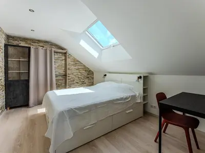 Un ou plusieurs lits dans un hébergement de l'établissement Biscarrosse: Maison 5 chambres avec piscine privée - FR-1-521-258