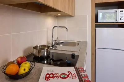 Cuisine ou kitchenette dans l'établissement Quality Aparthotel Saint-Paul-lès-Dax