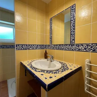Salle de bains dans l'établissement Gite Des Cimes