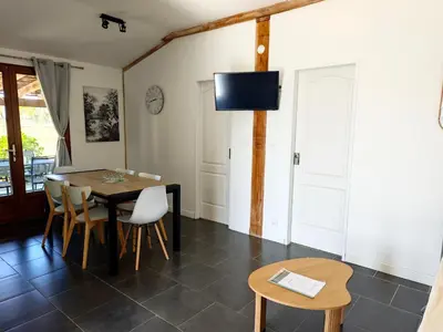 Télévision ou salle de divertissement dans l'établissement Gîte Le Grand Landais - La Forge De Clermont