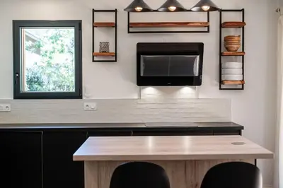 Cuisine ou kitchenette dans l'établissement Cabane 19