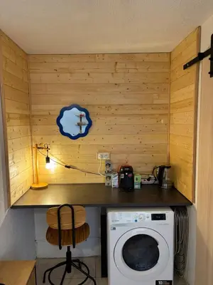 Cuisine ou kitchenette dans l'établissement Appart proche du lac et plages