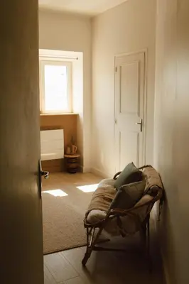 Un ou plusieurs lits dans un hébergement de l'établissement Théo et Marion Ostal - Maison d'hôtes & Yoga