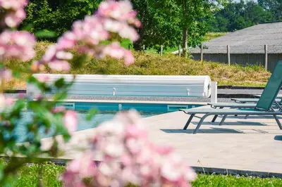 Jardin de l'établissement Maison familiale au vert avec piscine et pétanque