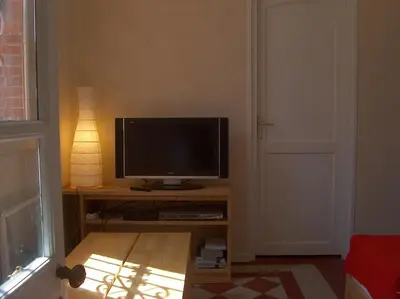 Télévision ou salle de divertissement dans l'établissement Maisonnette dans parc de 4 ha