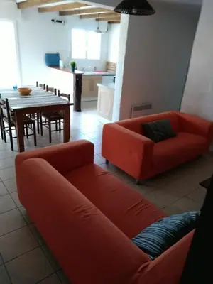 Coin salon dans l'établissement gite d'Andriou