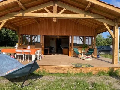 Jardin de l'établissement Belle maison contemporaine en bois des Landes - Proche Contis Plage - Océan