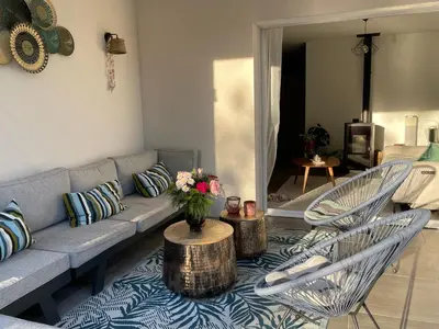 Coin salon dans l'établissement Maison Landes
