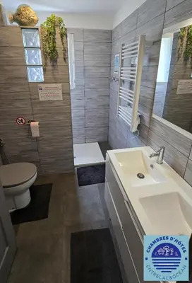 Salle de bains dans l'établissement EntreLac&Océan3 - entrée et terrasse privée
