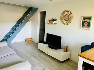 Télévision ou salle de divertissement dans l'établissement Location Bassin Arcachon