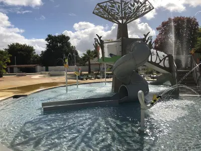 Piscine de l'établissement Mobilhome camping Rivage des Landes ou située à proximité