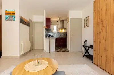 Cuisine ou kitchenette dans l'établissement Atlantic Selection - Studio Ivato, au Port de Capbreton