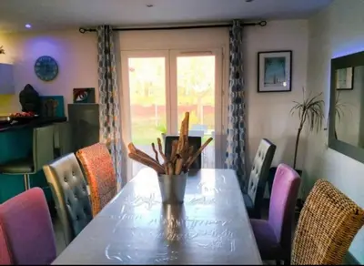 Coin salon dans l'établissement Maison Entre lac et océan