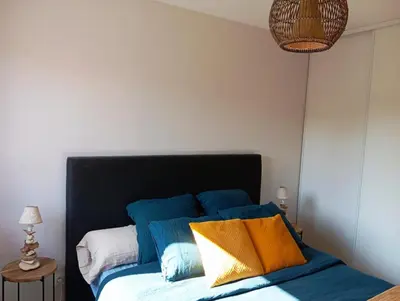 Un ou plusieurs lits dans un hébergement de l'établissement Maison neuve à 7km of Plage de Contis
