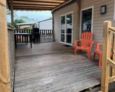 Balcon ou terrasse dans l'établissement La Plage 4 étoiles 6 pers calme et confort- F50