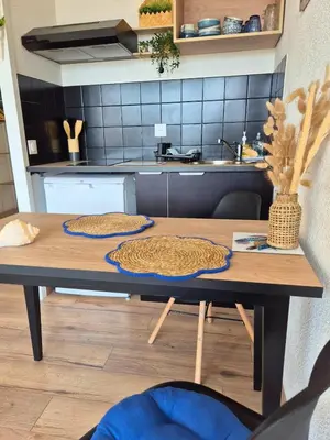 Cuisine ou kitchenette dans l'établissement Hosseg'Or - Bord de mer, Piscine