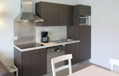Cuisine ou kitchenette dans l'établissement Mimizan plage Balcon des pêcheurs