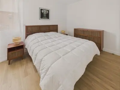 Un ou plusieurs lits dans un hébergement de l'établissement Plein centre - Appart pour 6 avec balcon
